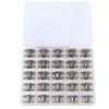 25pcs Sewing Machine Bobbins Multifunctional Stainless Steel Embroidery Bobbins with Storage Box