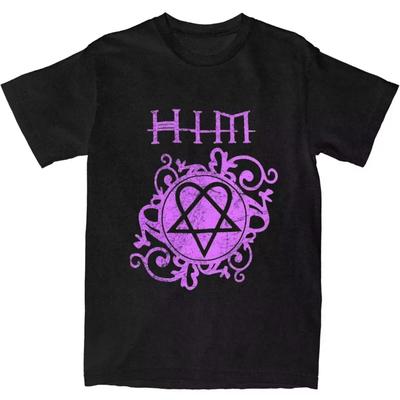 Футболка Him Band Ville Valo Heartagram Love Metal Летняя уличная одежда Футболки Трендовая футболка для женщин Футболки с коротким рукавом