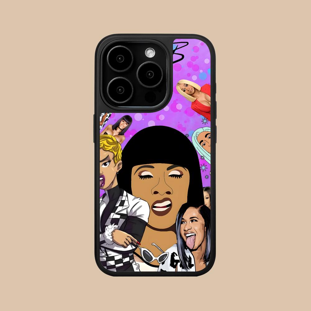 Cardi B Matte Surface Mobile Phone Case for iPhone 17 16 15 14 13 12 11 Air Pro Max Plus Colorful Cover