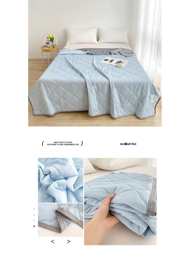 Охлаждающее летнее одеяло из ледяного шелка класса А - Однотонное, машинная стирка, тонкое подарочное одеяло для односпальных и двуспальных кроватей