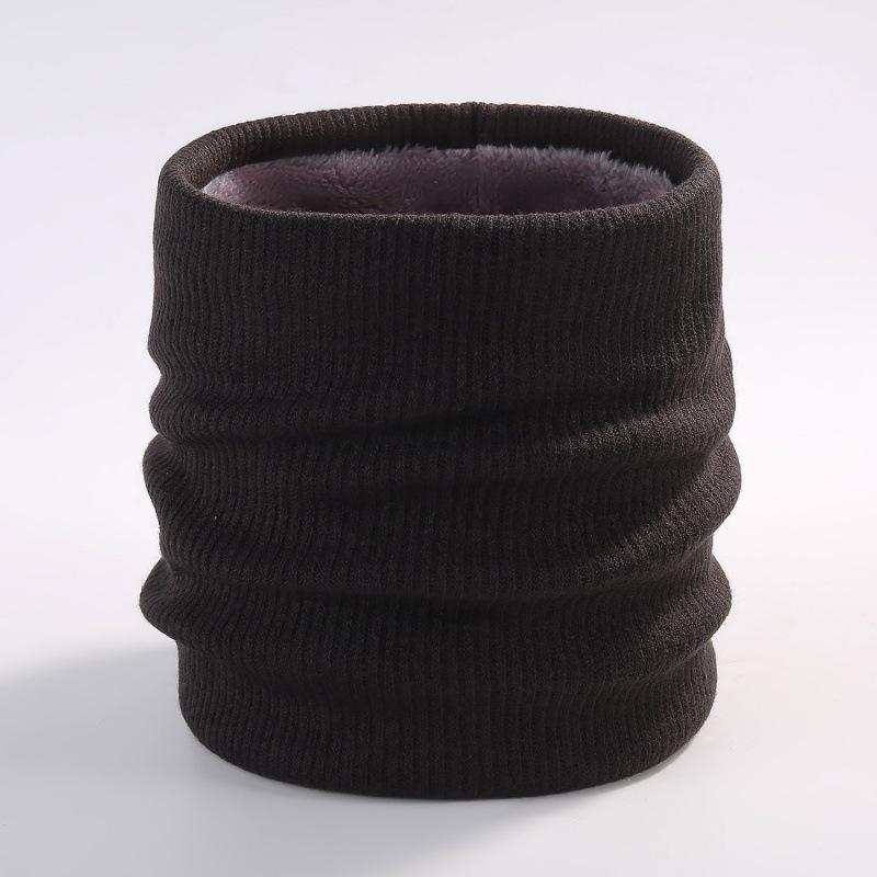 Winter Knitted Neck Cover Outdoor Warm Neck Cover Solid Color Men's and Women's Double-layer Pullover and Velvet Scarf