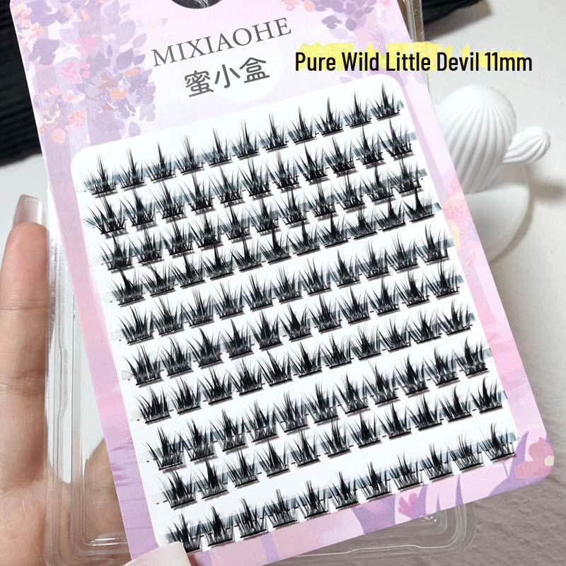 Коробка с медом: Накладные ресницы Wild Devil большого объема с эффектом лени — естественные, густые, фотогеничные, в мультяшном стиле для женщин.