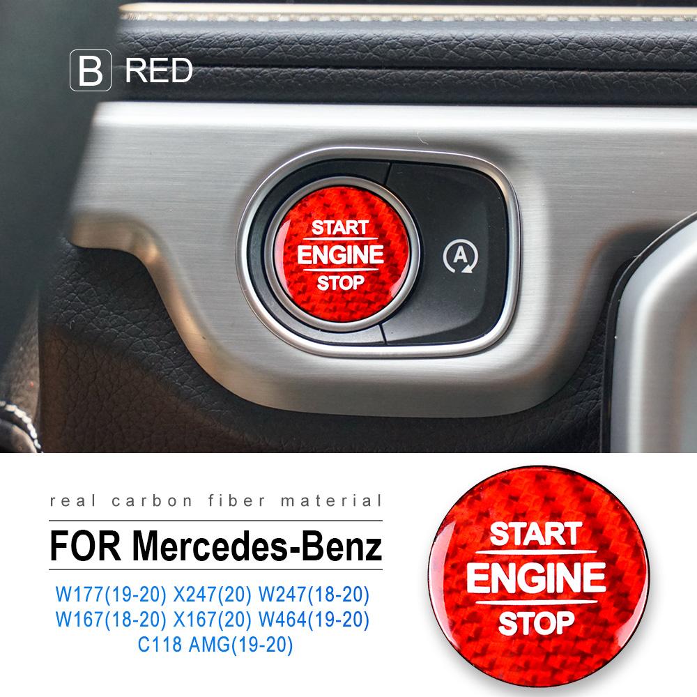 Наклейка на кнопку запуска двигателя из углеродного волокна для Mercedes Benz W177 GLB X247 W247 GLE W167 GLS X167 W464 CLA C118 Аксессуары AMG