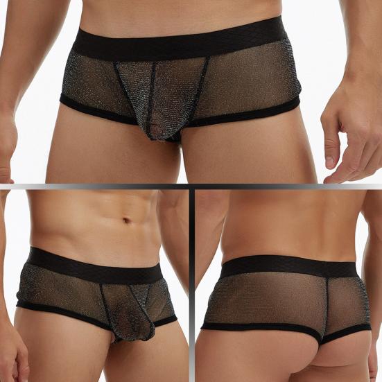 Мужское нижнее белье боксеры с низкой посадкой, перспективные тонкие шорты, трусы, лоскутный цвет