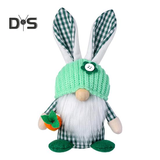Пасхальная кукла-гном, плюшевые кроличьи уши, гномы с вязаной шапкой, мягкая безликая кукла, настольное украшение для домашнего офиса