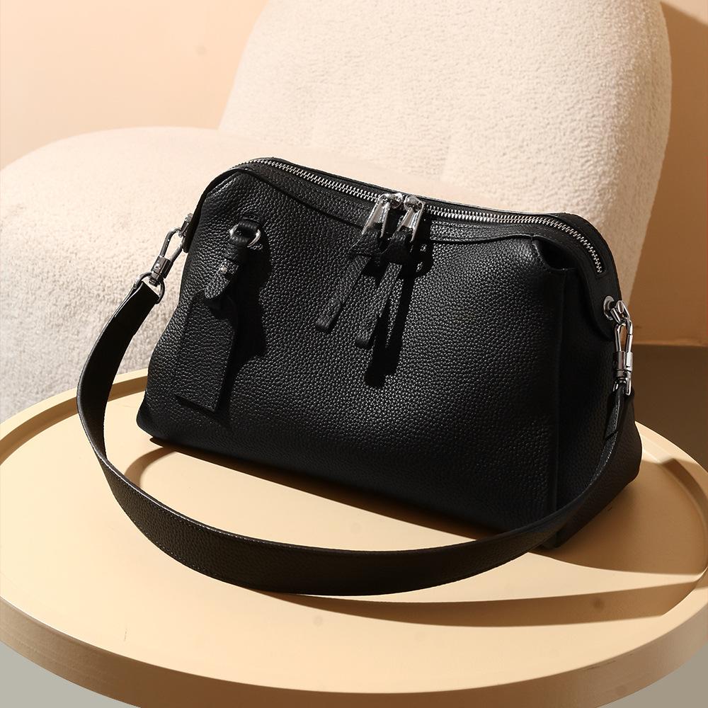 Подушка-сумка из коровьей кожи первого слоя, новый простой нишевый дизайн, портативная сумка через плечо, кожаная сумка-мессенджер большой вместимости