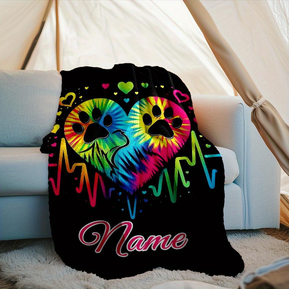 240Gm2 Pet Love Heartbeat Outdoor Comfortable Soft Lightweight Perfect For Travel Camping Picnics Sofa Office Bed Living Room Ideal Gift For Friends