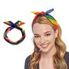 Hair Hoop Rainbow Hair Tie Coloured Girls Hair Rings Rainbow Turban Hair Band  For Pride Month