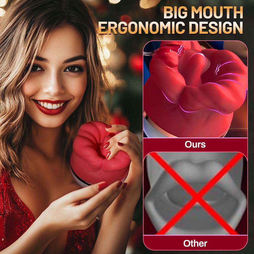 Red Lip Tongue Licking Vibrator Female Masturbator Big Mouth Girl Toy Clitoris Vaginal G-Spot Massager Adult Sex Toy For Women