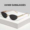 Fashionable Cat Eye Sunglasses Men's and Women's Metal Rivet Leg UV Resistant Glasses Outdoor Driving Travel Beach Sunglasses