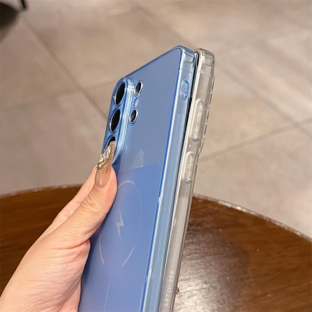 Прозрачный Ультратонкий Мягкий Чехол из ТПУ для Samsung Galaxy S26 Ultra S25 S24 Plus S25FE Для Magsafe Ударопрочный Магнитный Прозрачный Чехол