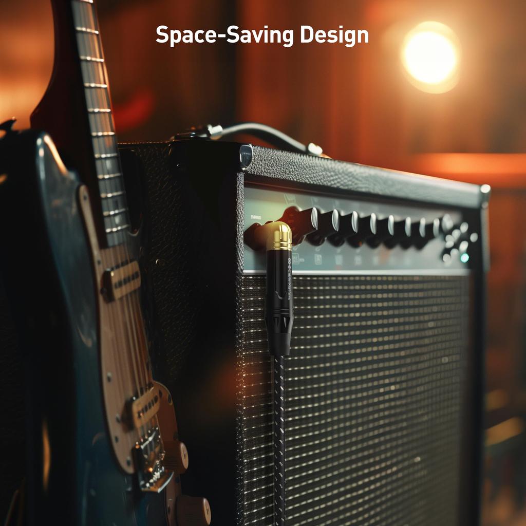 Cable Matters Гитарный кабель гитарный экран набор из 2 монофонических штекеров музыкальный инструментальный кабель TS прямой на штекер типа L 0,9 м 6,35 мм