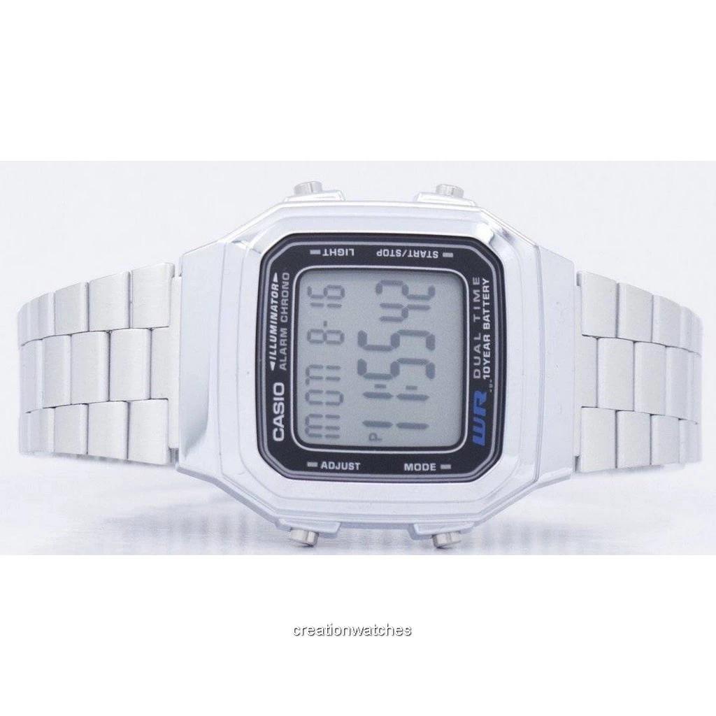 Casio Digital Stainless Steel Alarm Chrono Dual Time A178WA-1ADF A178WA-1A Мужские часы