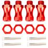 4Pcs RC Wheel Hex Driver Metal 12mm Turn 17mm Extension Adapter for RC Car Truck(Red)