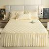 Higher Quality Skin-friendly Brushed Bed Skirt Single Piece Laminated Cotton Bed Skirt Cover Single and Double Ruffle Bed Cover