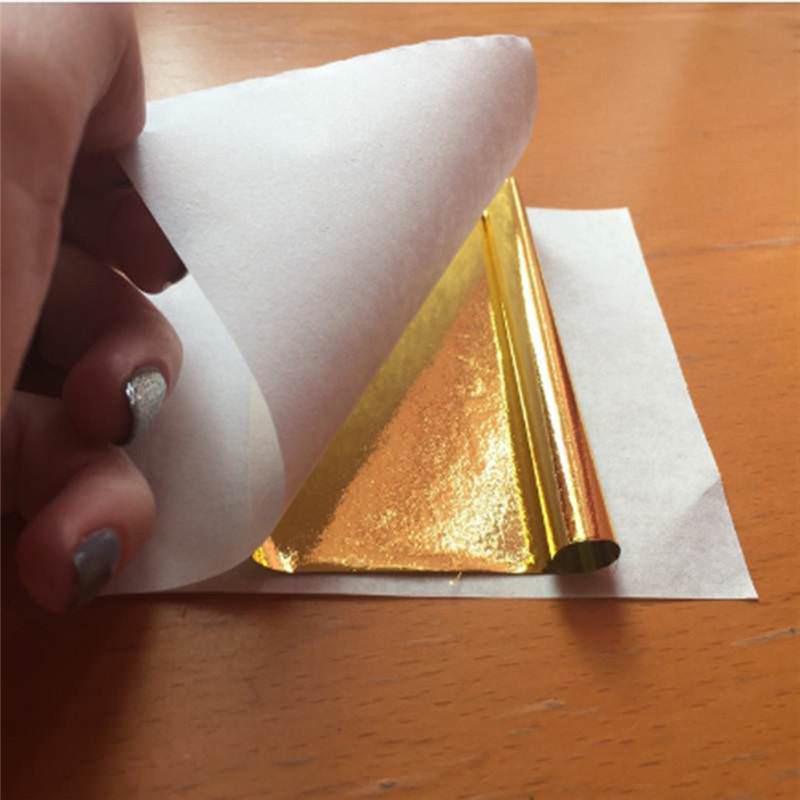 100 Pcs Sheets Imitate Gold Foil Leaf Anti-Aging Gilding For Food Decorations Handmade DIY Scrapbooking Craft Decoration New