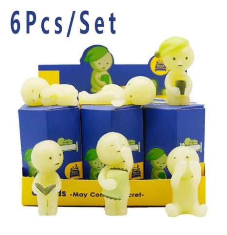 Yoga Bedroom series Surprise Gift blind box action figures multiple doll green noctilucent mysterious decoration model for toy