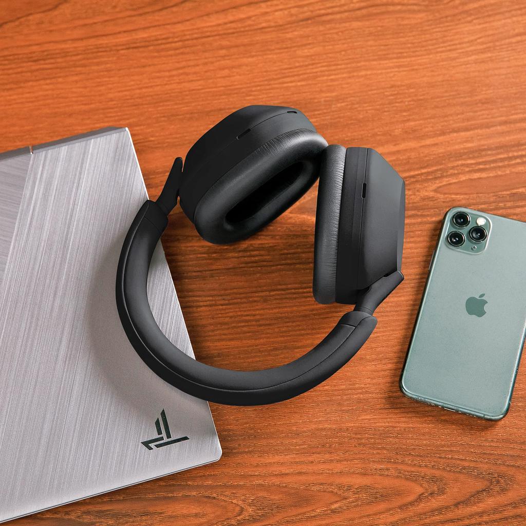 WC Wicked Cushions Сверхтолстые амбушюры для Sony XM5 Мягкая искусственная кожа Роскошная шумоизоляция Память добавляет толщины Черный - Амбушюр, Пена,