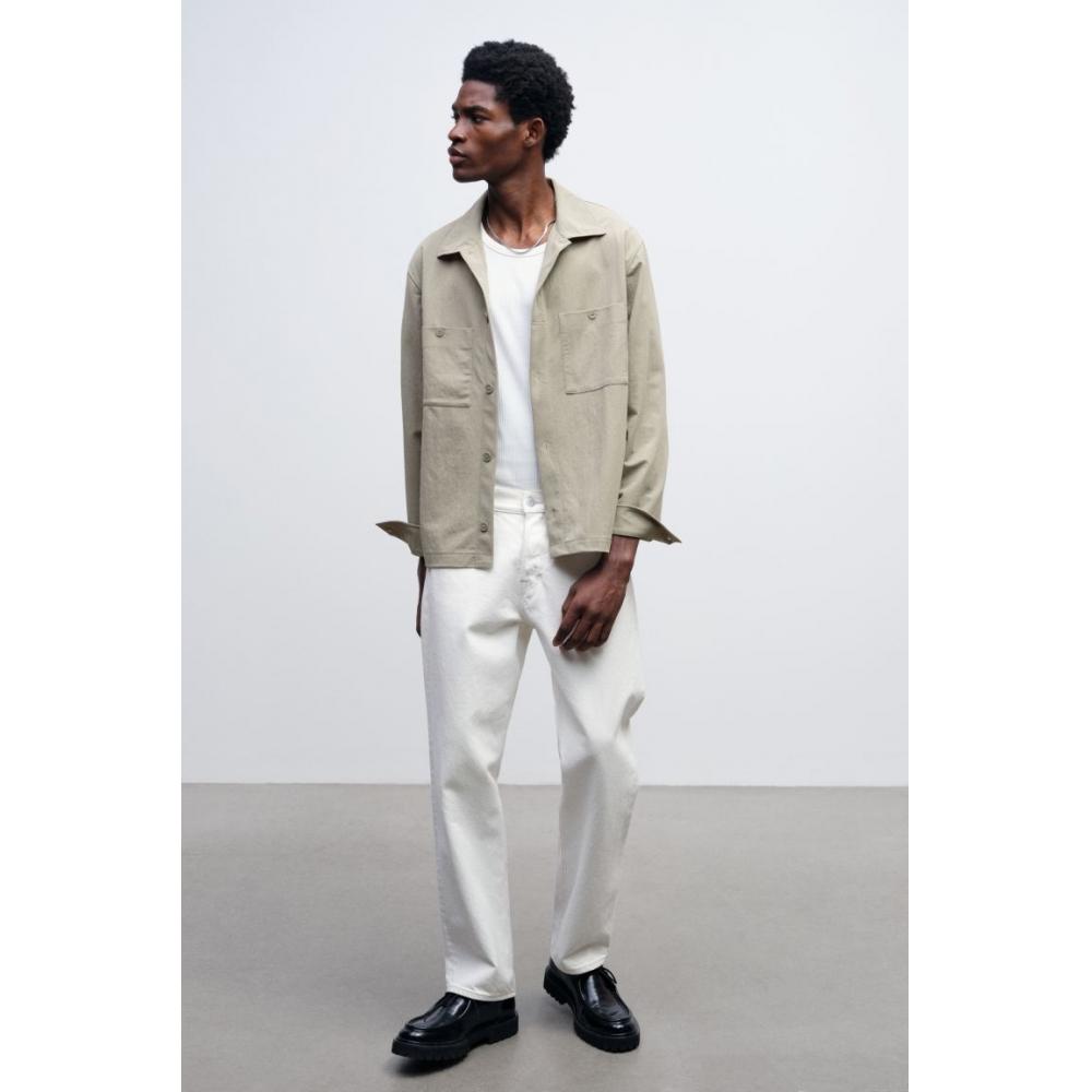 H M Utility sHirt Regular Fit kHaki Green