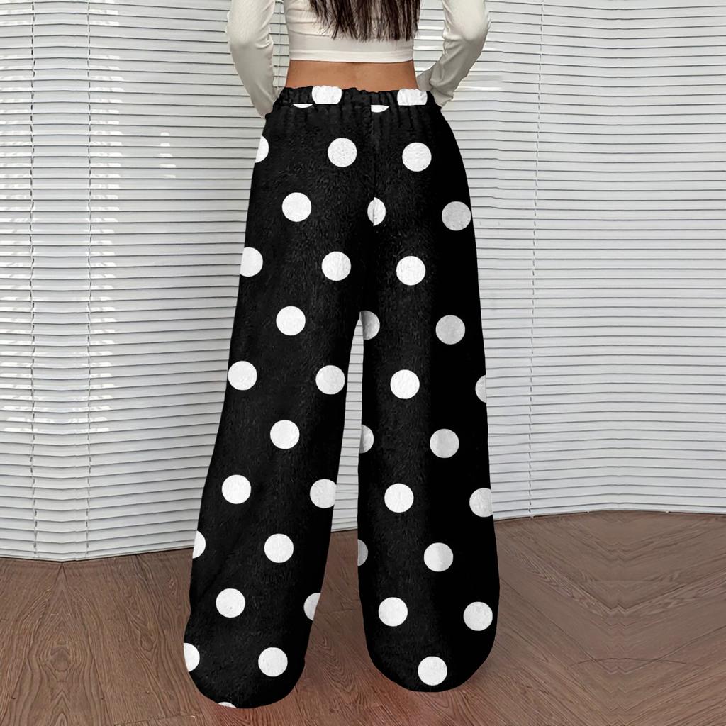 Женские повседневные и модные брюки с принтом, эластичной талией, свободными широкими штанинами