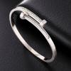European and American Titanium Steel Nail Bracelet with Diamond Inlay - Colorfast, Versatile, Stainless Steel Wristband