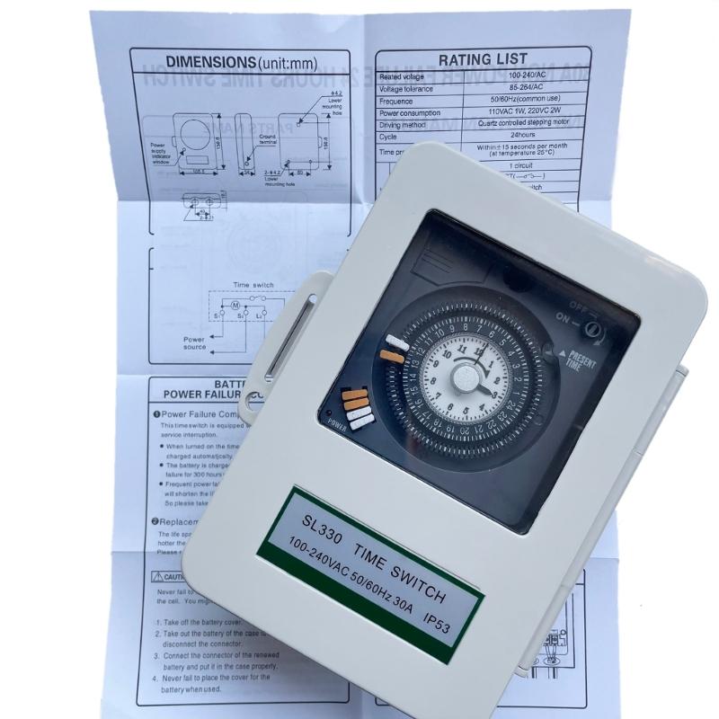 Механический таймер 30А Устройство управления временем Универсальный для производственных линий, наружных объектов и систем коммерческого освещения