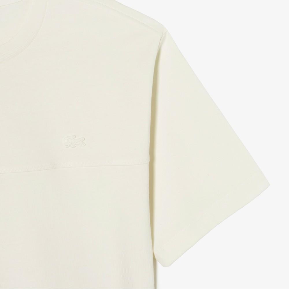 [Lacoste] Men's Strong Yarn Woven Panel Short-Sleeved T-shirt TH358E-56G056
