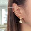 D-jia Pearl Stud Earrings with Tassel and Copper Detail - Women's Luxury Style