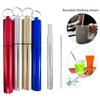 Stainless Steel Collapsible Straw Set Reusable Telescopic Drinking Straw Portable Straw For Travel