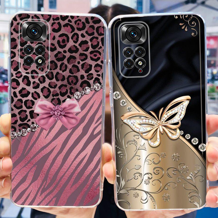 Women Fashion Phone Case For Xiaomi Redmi Note 11 Pro 4G 5G / Redmi Note11 11s 4G Global Luxury Slim Silicone Bumper Coque Soft