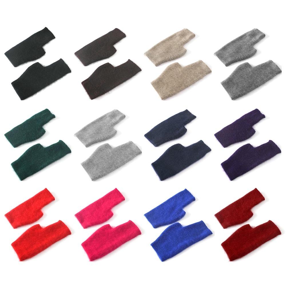 Wool Mink Cashmere Gloves Fingerless Wrist Gloves Protable Knitted Wool Glove  Autumn