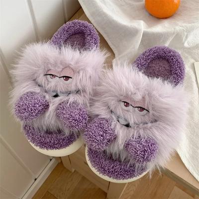 Осенние и зимние тапочки для отдыха дома и спальни, теплые, креативные, забавные, хлопковые тапочки, женские, модные, индивидуальные, плюшевые, хлопковые тапочки