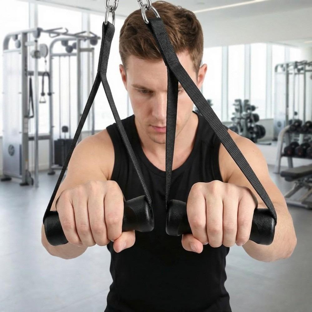 1Pair Ergonomic Resistance Band Handle Non-Slip Pulley Handle Lat Pulldown System