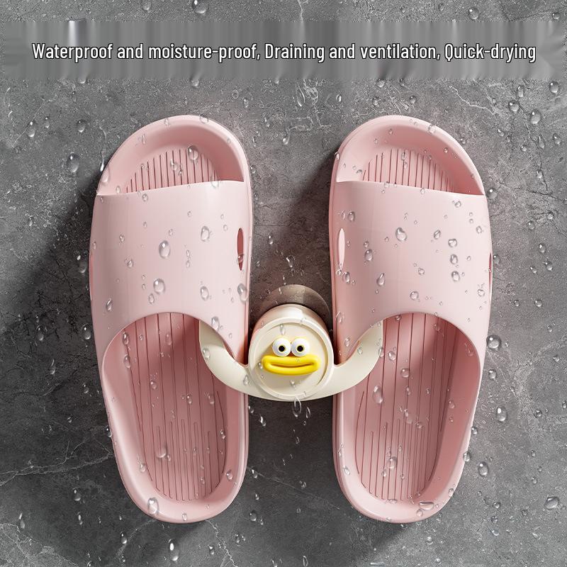 Настенная полка для обуви без сверления: Милые подвесные тапочки и многофункциональное хранение для ванной