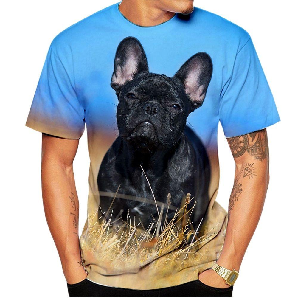 Animal French Bulldog 3D Print T Shirts Summer Men's O-Neck Short Sleeve T-shirt Oversized Streetwear Boys Kids Cute Tees Tops