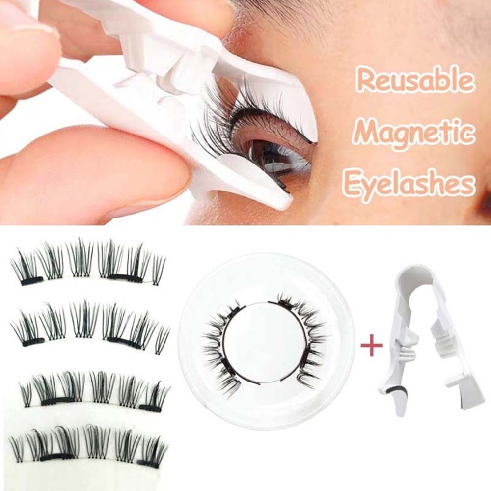 Glue Free Magnetic Eyelashes with Clip DIY False Eyelash Clusters Lady Makeup Tools
