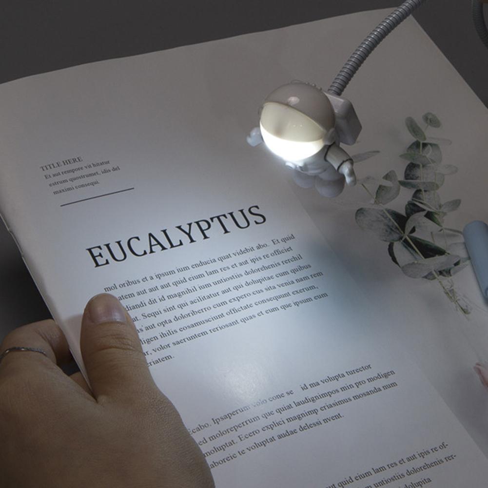 Мини-ночник астронавта, креативная светодиодная лампа для чтения, гибкая USB-трубка, космонавт для ноутбука, ПК, клавиатуры, настольного светильника для ноутбука