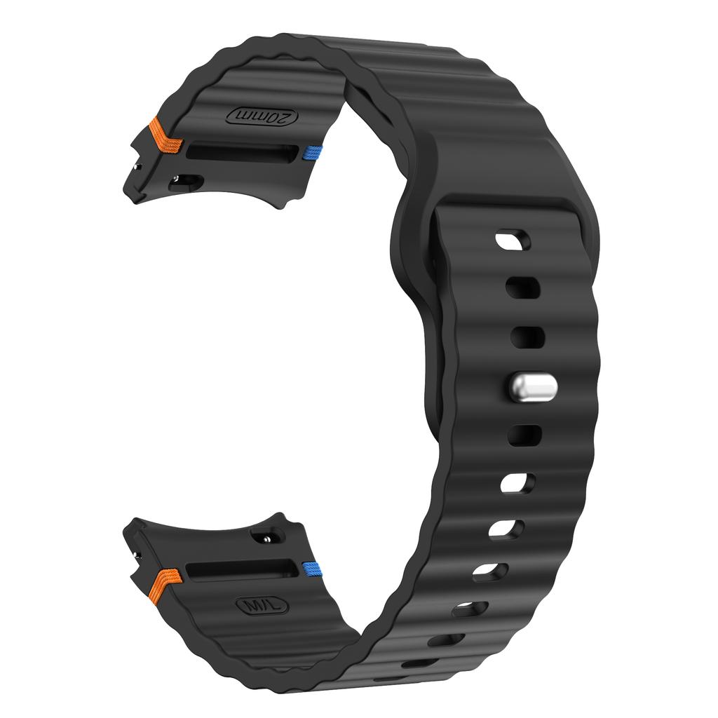 Watch Band For Samsung Galaxy Watch7 40mm 44mm/Watch6 40mm 44mm Wave Silicone Wrist Strap