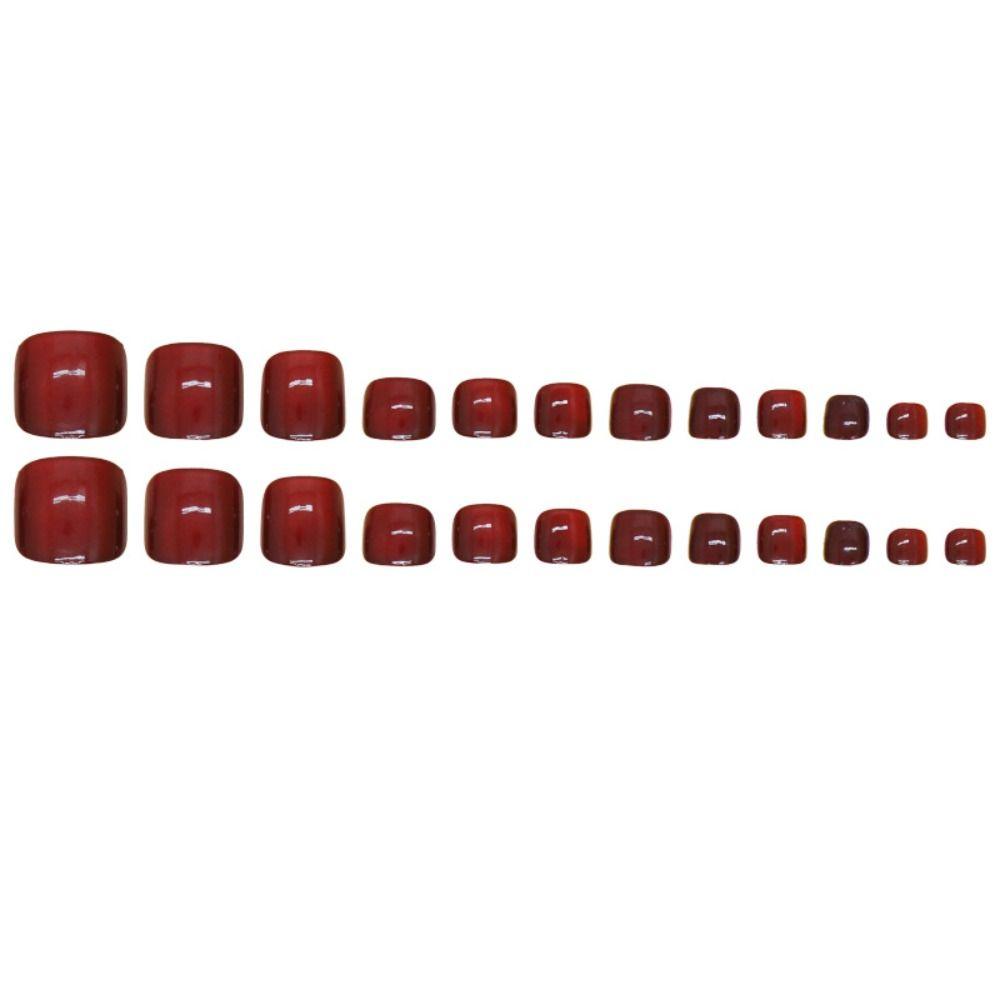 24pcs Dazzling False Nails Short Square Nail Tips Fashion Press on Nails Women Girls