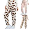 Ladies Plus Velvet Padded Autumn Winter Home Pants Casual Pants Cute Printed Girls Pants