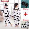 3 шт./компл. детские пижамы кигуруми, костюм для косплея, одежда для сна с животными, костюм + обувь + перчатки