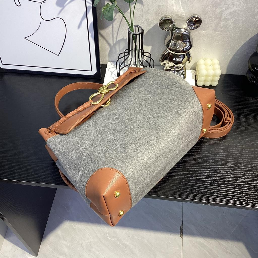 Трансграничная высококачественная шерстяная сумка-тоут женская 2026 новая с пряжкой-бантом сумка через плечо сумка-мессенджер