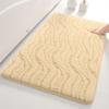 Thickened Solid Color Bathroom Absorbent Floor Mat with Wave Pattern for Household Use, Anti Slip Door Mat for Bathroom, Toilet Door Mat