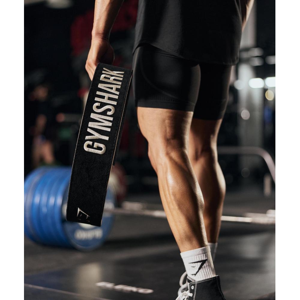 Gymshark Ремень для подъема рычага черный экрю белый I3a5m Bcch