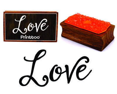 Printtoo Love Calligarphy Прямоугольный деревянный блок резиновых штампов