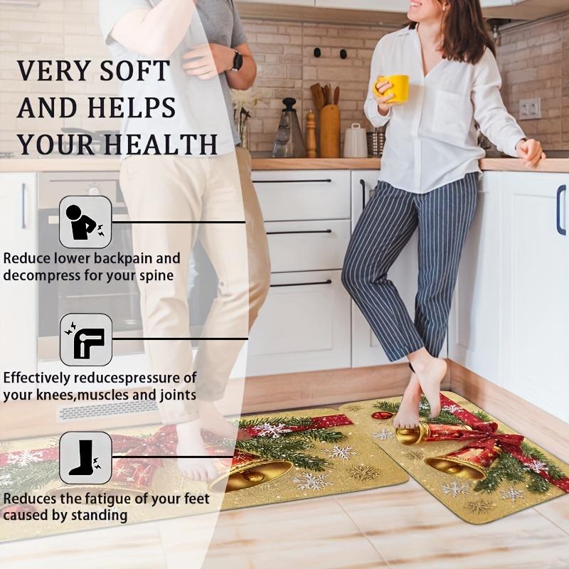 1 шт. анти-усталостные кухонные коврики колокольчики снежинки водонепроницаемый нескользящий толстый мягкий кухонный коврик прочный удобный стоячий коврик для кухни
