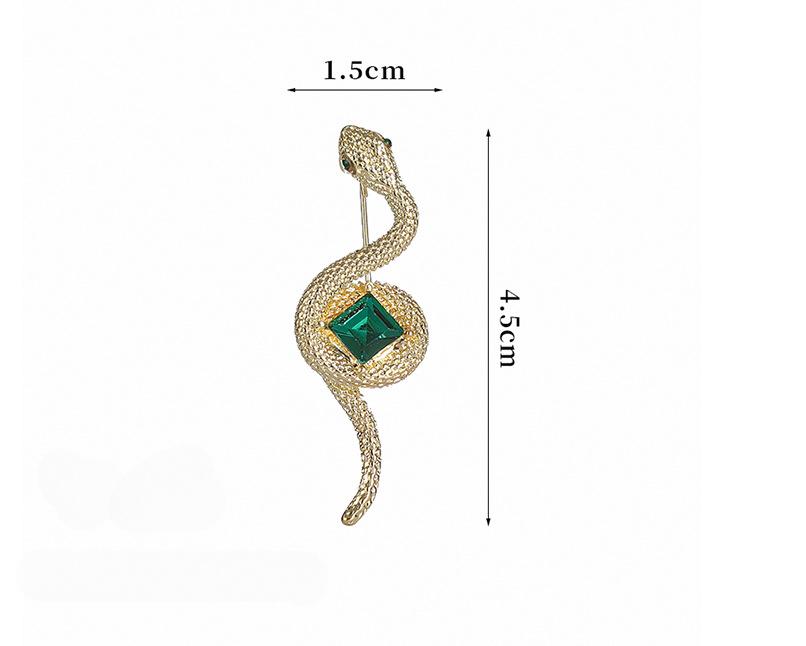 Luxury Rhinestone Alloy Snake Brooch Retro 2 Colors Simulation Crystal Animal Brooch Pins Women Men Fashion Jewelry Accessories