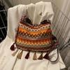 Woven Bag Ethnic Style Crossbody Bags Tassel Bohemian Shoulder Bag Fringe Shoulder Bag  Travel