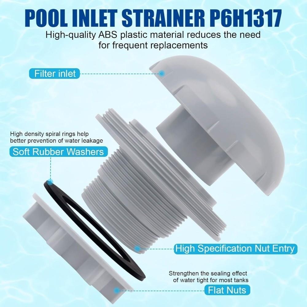 With Rubber Gasket Pool Drain Fitting Grey Plastic Pool Drain Plug Dome Cover Replacement Parts