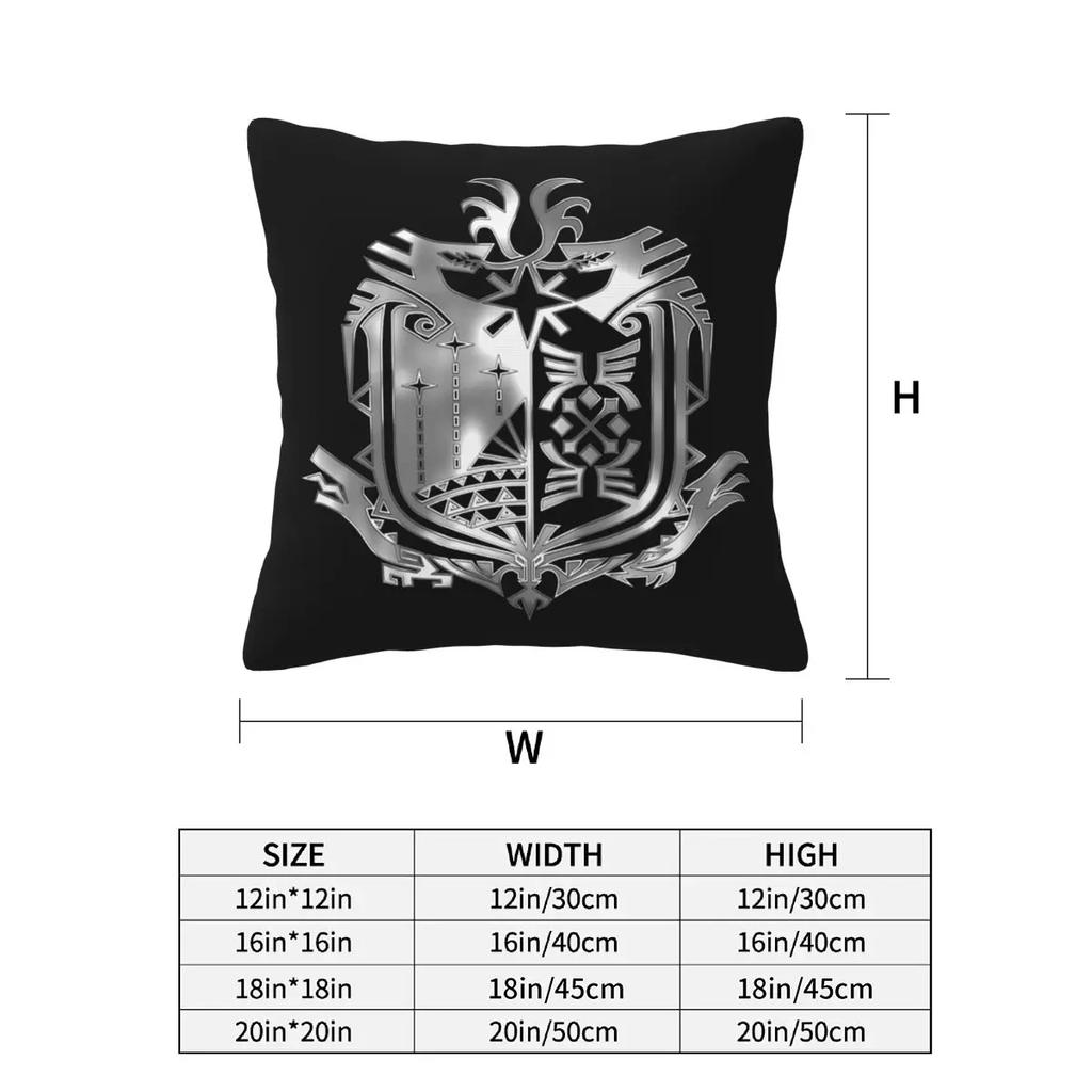 Monster Hunter World 1 2 Pcs Square Pillowcase Pillow Cover Cushion Zip Decorative Comfort Throw Pillow For Home Living Room